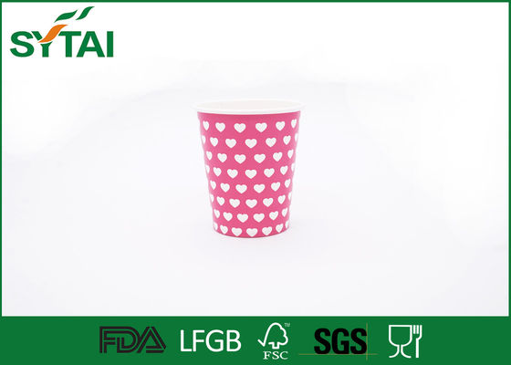 中国 モモのさまざまなサイズの熱い飲み物の紙コップ、コップの行くコーヒー ピンク色 サプライヤー
