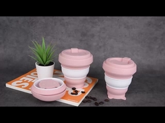350ml 500ml シリコン旅行コーヒーカップ 折りたたむOEM ODM